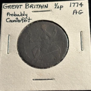 1774 Evasion Colonial 1/2 Penny - Picture 1 of 3