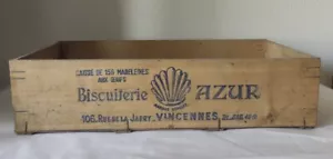 Caisse Ancienne Biscuiterie Azur Décoration Vintage Collection - Imagen 1 de 6
