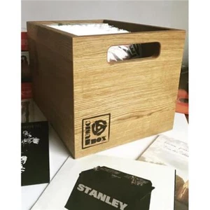Caja de almacenamiento de vinilo diseño caja de música 7" - roble natural - Imagen 1 de 1