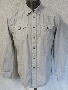 Mens Buckle BKE Shirt Size M Relaxed Long Sleeve Button Front Pearl Snap Gray - Picture 1 of 10