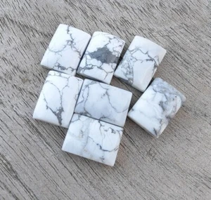 Piedra preciosa natural cabujón rectangular 5 piezas howlita blanca de 10x12 mm a 20x25 mm - Imagen 1 de 4