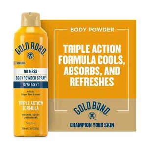 Gold Bond No Mess Medicated Triple Action Body Powder Spray with Methol, Anti Ch - Picture 1 of 4