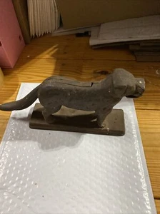 SEHR SELTENER ANTIKER MECHANISCHER HUND-NUSSKNACKER AUS GUSSEISEN HANDGESCHWEISST OHNE SCHRAUBEN - Bild 1 von 15