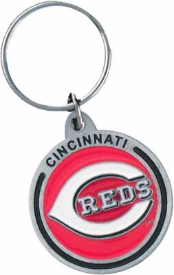 Cincinnati Reds 3-D Metal Key Chain MLB Licensed Baseball (Round) - Image 1 of 3
