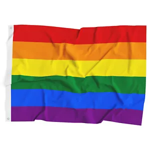 3x5' Foot Rainbow Flag 6 Stripes Gay Pride Banner Flag Polyester - Picture 1 of 5