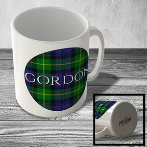 MUG_CLAN_589 GORDON surname (Gordon Modern Tartan) (circle background) - Scottis - Picture 1 of 1