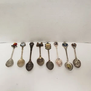 Vintage lot of 8 silver plated collectors spoons See other photos  - Picture 1 of 7