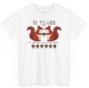 Personalized 10th Wedding Anniversary T-shirt - Funny Couples Novelty Love Tee - Picture 1 of 63