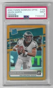 2020 Donruss Optic Jalen Hurts #164 Orange RC Rookie /199 PSA 9 MINT - Bild 1 von 2