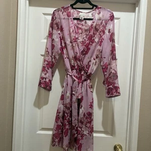 ENFOCUS Petite Women's Size 14 Sheer Floral Midi Dress Feminine - Picture 1 of 8