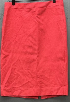Falda De Colección J Crew Nº 2 Lápiz Lana 10 Alto Coral Rosa Preppy Academia Quiet Lux Foto 1 de 4
