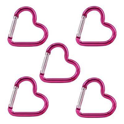 5Pcs Heart Shape Spring Snap Clip Keychains Buckles Dog Chain Buckles Connectors - Image 1 of 4