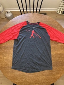 Nike Pro Combat Shirt Men’s XL Gray/Red Swingman Baseball Ken Griffey Jr 3/4 - Picture 1 of 17