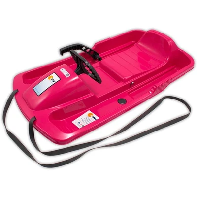 KHW Lenkschlitten Snow Fox Pink mit Bremse Kinder Schlitten Rodel Bob Lenkrodel - Bild 1 von 4