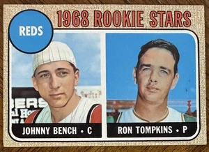 1968 TOPPS JOHNNY BENCH ROOKIE RC CARD #247 VG-EX+ TRIMMED / ALTERED READ DESC - Picture 1 of 17