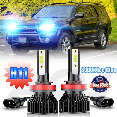 H11 LED Headlight Kit 8000K blue Low Beam Bulbs for Toyota 4Runner 2006-2019 - Image 1 of 4