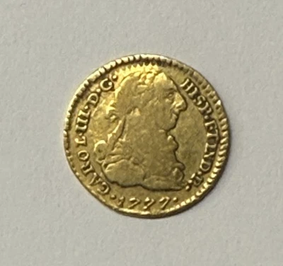 1777 M 殖民西班牙卡洛斯三世金双龙1埃斯库多 — 第 1/2 张图片