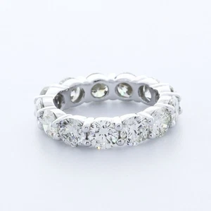 6ct I VS2 Round Earth Mined Certified Diamonds 14k Gold Classic Eternity Band - Picture 1 of 13