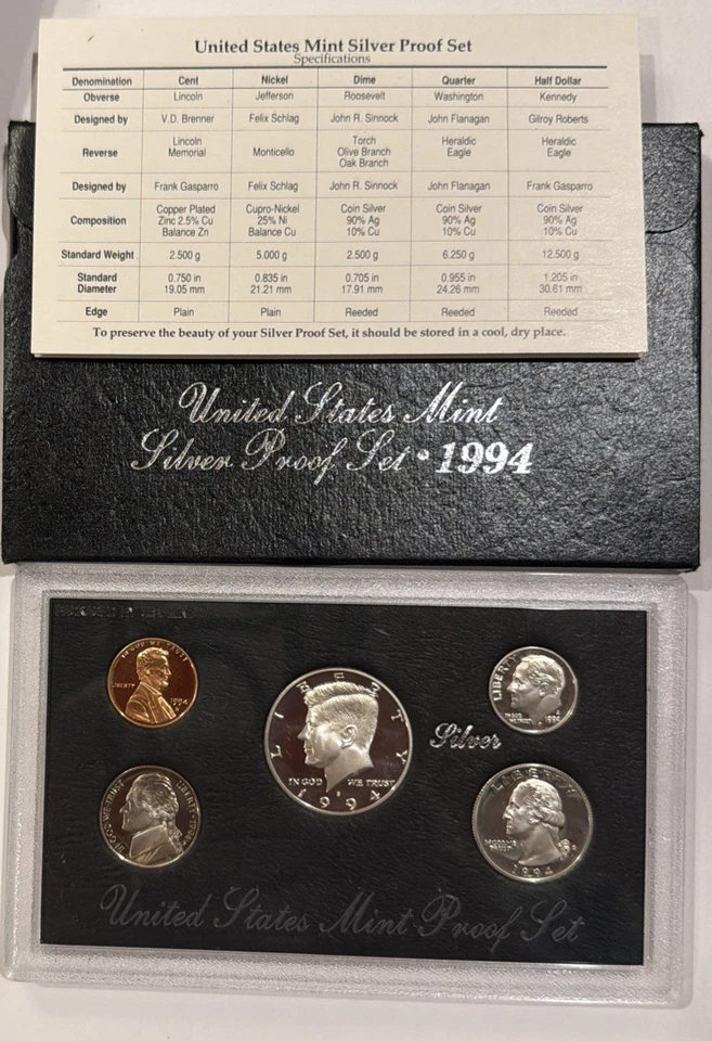 1994 Proof Silver Set with Original Package and COA - Image 1 of 1