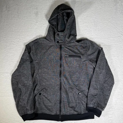 Moletom com capuz cinza carbono masculino com zíper botões bolsos jaqueta tamanho médio - Imagem 1 de 4