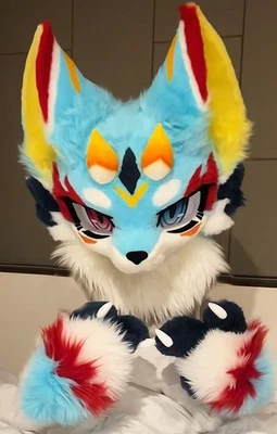 Traje de piel larga Husky Zorro Mascota Cabeza Fiesta Halloween Piel Juegos con disfraces-Promoción 66# - Imagen 1 de 4