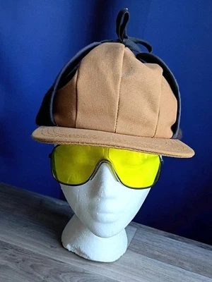 Trapper Hat Vintage Cap Brown Tan Hunting Shooting Ear Flaps Insulated - Image 1 of 4