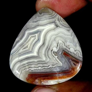 52,50 kt natürlicher Crazy Lace Achat Birne Cabochon loser Edelstein 34 x 37 x 6 mm - Bild 1 von 5