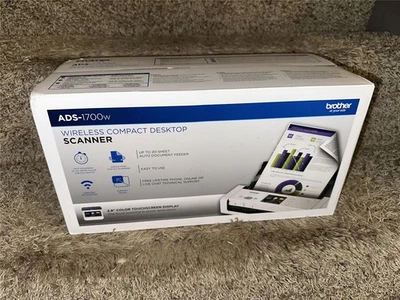 Brother ADS-1700W White Wireless Desktop Sheetfed Scanner with Touchscreen LCD - Image 1 of 4