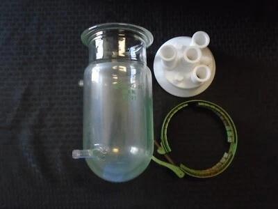 CHEMGLASS 1000ML Vidrio Cubierta Recipiente de Reacción Cuerpo Tapa Abrazadera Adaptadores Chips Foto 1 de 4