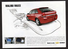 2005 CHEVROLET Malibu Maxx Original Print AD | Red car photo kayak art Canada FR