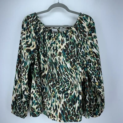 Blusa Jessica Simpson Mujer XL Multicolor Artística Estampado Animal Boho Única Foto 1 de 4