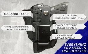 Taurus PT 709 Slim Taurus PT 740 Slim WITH LASER Nylon Side Gun Holster - Picture 1 of 4