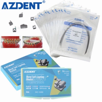 AZDENT Dental Ortho Activado Térmicamente NITI Arco Alambres/Soporte Autoligable Foto 1 de 4