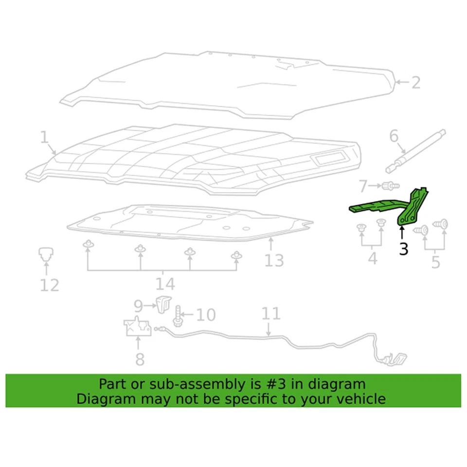 Genuine OEM Mopar Driver Left Hood Hinge for Ram 1500 68294807AB - Image 1 of 1