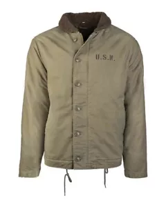 US Navy Deck Jacket N-1 oliv, WKII, Repro, Outdoor, Military -NEU- - Bild 1 von 1