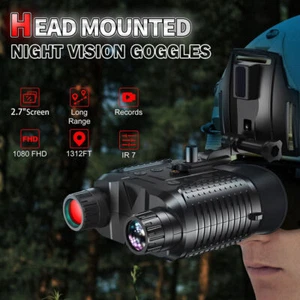 Head Mounted Night Vision Goggles Binoculars FHD Digital IR Hunting Rechargeable - Picture 1 of 21