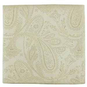 New men's polyester paisley ivory hankie pocket square formal wedding party - Picture 1 of 2