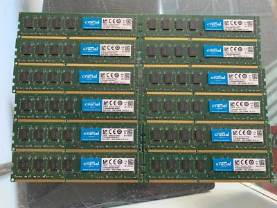 12x CRUCIAL 8GB 1600 DDR3 RAM PC3 - Image 1 of 2