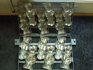 Molde vintage para dulces de chocolate 6 moldes bandeja con bisagras conejos conejo de Pascua - Imagen 1 de 10