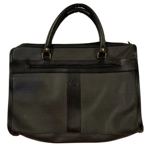Sarne Womens Laptop Bag. Black Leather Handels &Trim. Exterior Canvas. - Picture 1 of 12