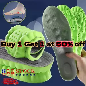 Insoles Orthopedic Supersoft For Sports Shoes 4D Inserts Feet Shock Absorption - Picture 1 of 10