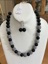 Handmade Black And White Beaded Necklace By Ian Michaels Designs HOLIDAY SPECIAL