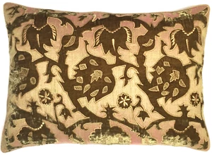 Anke Drechsel Pillow Tuscany Natural Silk Embroidery Silk Velvet Kissen Grün - Bild 1 von 19