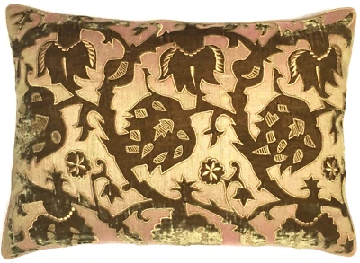 Anke Drechsel Pillow Tuscany Natural Silk Embroidery Silk Velvet Kissen Grün - Bild 1 von 4