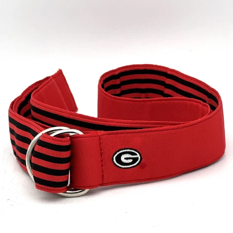 Georgia Bulldogs Belt Adult Medium Red Black Fabric Colony CS Logo Fit Up To 34" Cover