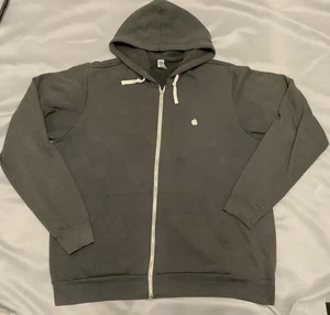 Vintage Apple Computer LOGO Mitarbeiter Jacke Hoodie Herren 2XL grau Full Zip - Bild 1 von 10
