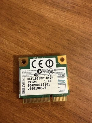 Toshiba OEM PA3758U-1MPC / G86C0004S410 Realtek RTL8191SE 802.11b/g/n PCIe Half - Image 1 of 2