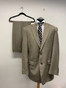 M&S COLLEZIONE 2PC SUIT PURE NEW WOOL IN BROWN 42L TRS W36 L30 EC (513) - Picture 1 of 13