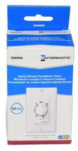 SW60MWK Temporizador de Heridas de Resorte 60 Minutos, Blanco - Control de Ahorro de Energía Intermatic - Imagen 1 de 6
