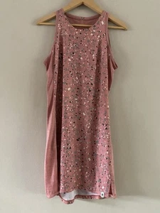 Smartwool Women’s Salmon Pink Confetti Merino Blend Sport Tank Dress Size SMALL - Picture 1 of 17